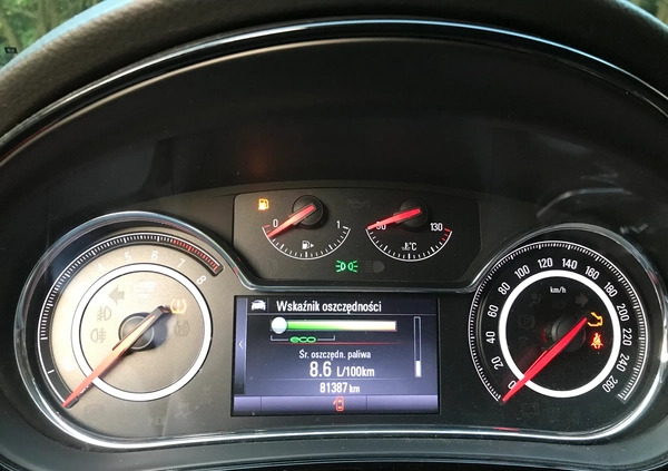 Opel Insignia cena 43500 przebieg: 81387, rok produkcji 2016 z Warszawa małe 121